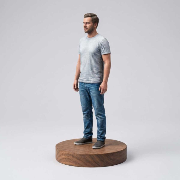 Figura 3D para Papá con Base de Madera