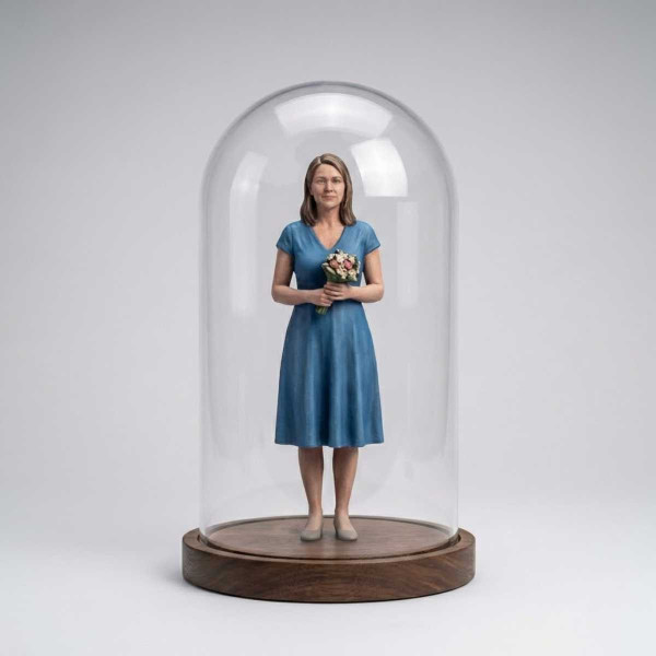 Escultura 3D Personalizada para Mama en Cúpula Acrílica Acabado Realista