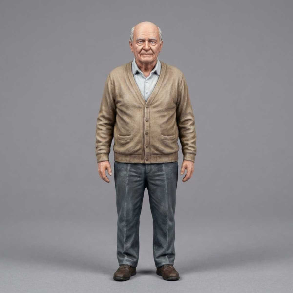 Figura de Acción 3D Personalizada desde Tu Foto para Abuelo Acabado Realista