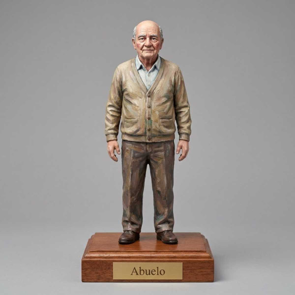 Figura 3D para Abuelos con Base de Madera