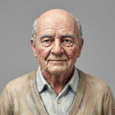 Figura 3D para Abuelos con Base de Madera - Réplicas 3D