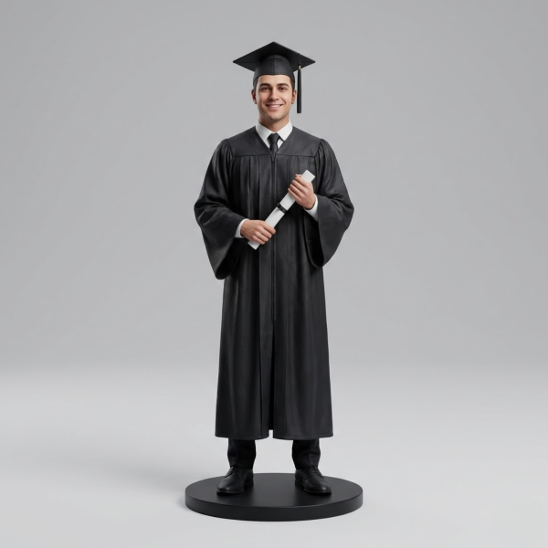 Figura de Acción 3D para Graduación Personalizada desde Tu Foto Estilo Realista