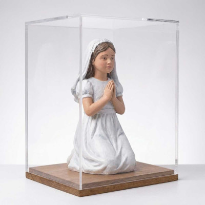 Figura 3D Personalizada para Bautizo y Comunión en Caja de Cristal, Regalo Religioso Acabado realista - Réplicas 3D