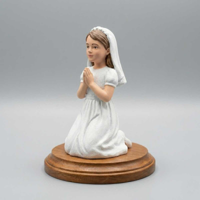 Figura 3D Personalizada para Bautizo y Primera Comunión con Base de Madera Acabado realista - Réplicas 3D
