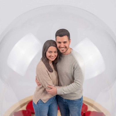Escultura 3D de Pareja Personalizada para San Valentín en Cúpula Acrílica Acabado realista - Réplicas 3D
