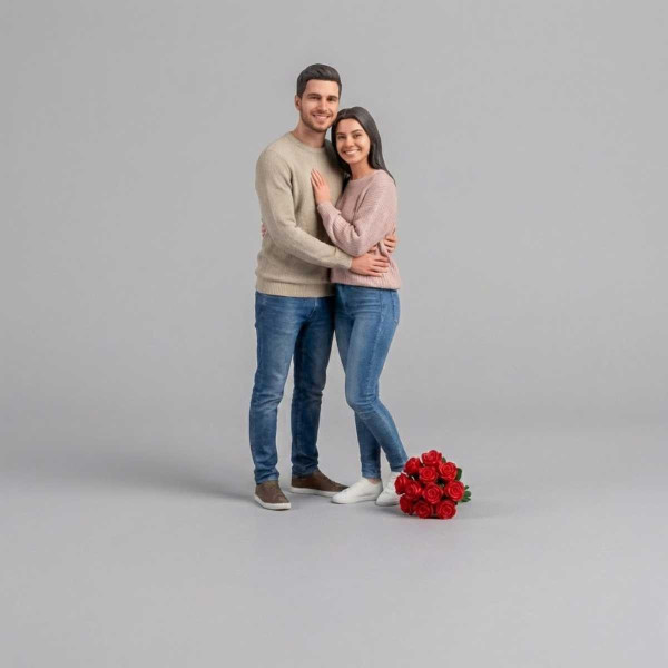 Figura 3D de Pareja Personalizada para San Valentín