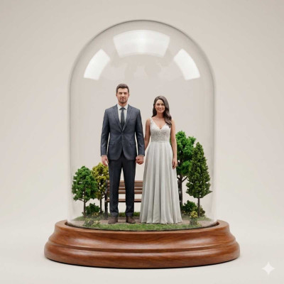 Escultura 3D Pareja con Escenario en Cúpula - Replicas3D